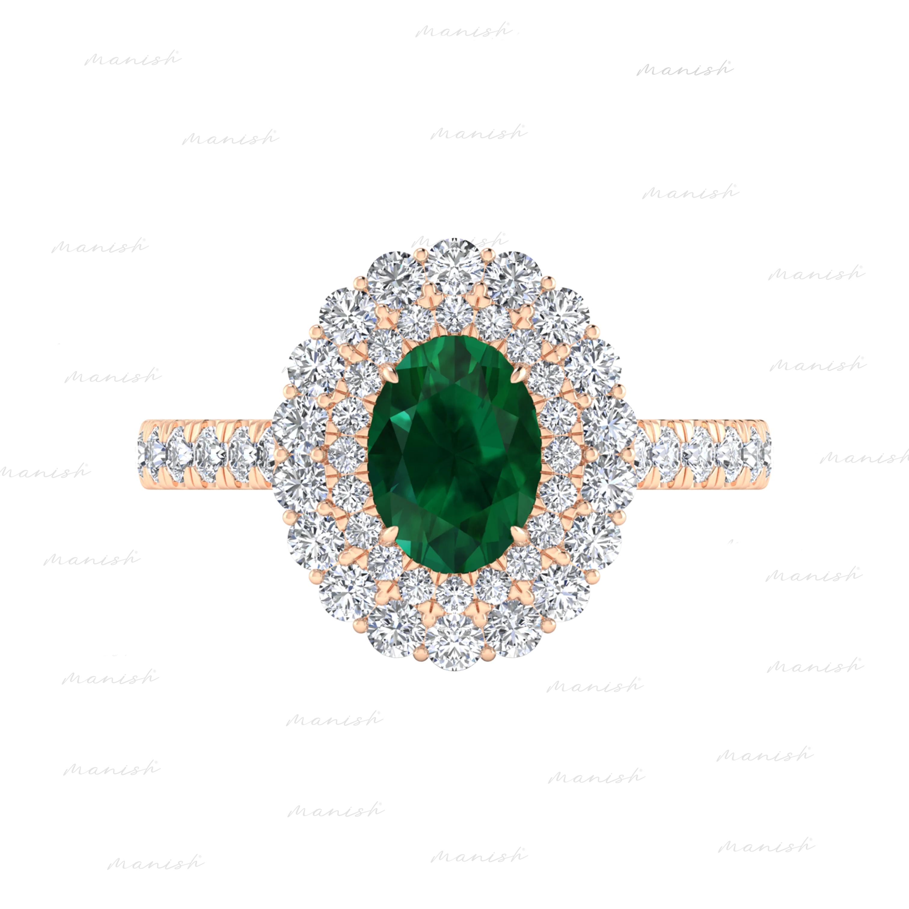 Eilo Diamond and Emerald Ring